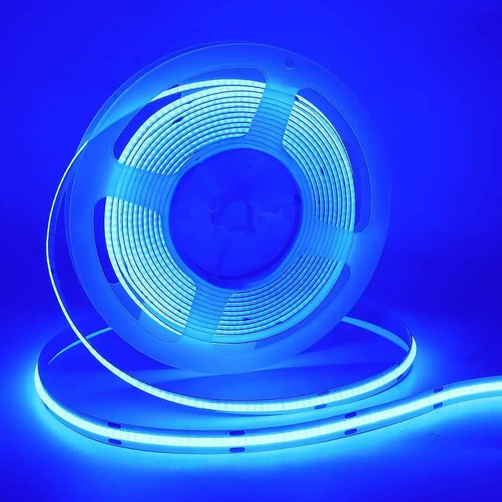 LED Striplight 24V Blue COB  - 10W - CRI 90 - 5M Roll - Light fixtures UK