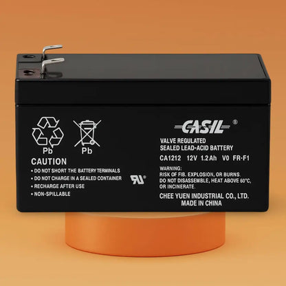 12 V 1.2 Ah SLA sealed lead acid battery with V0 flame retardant casing