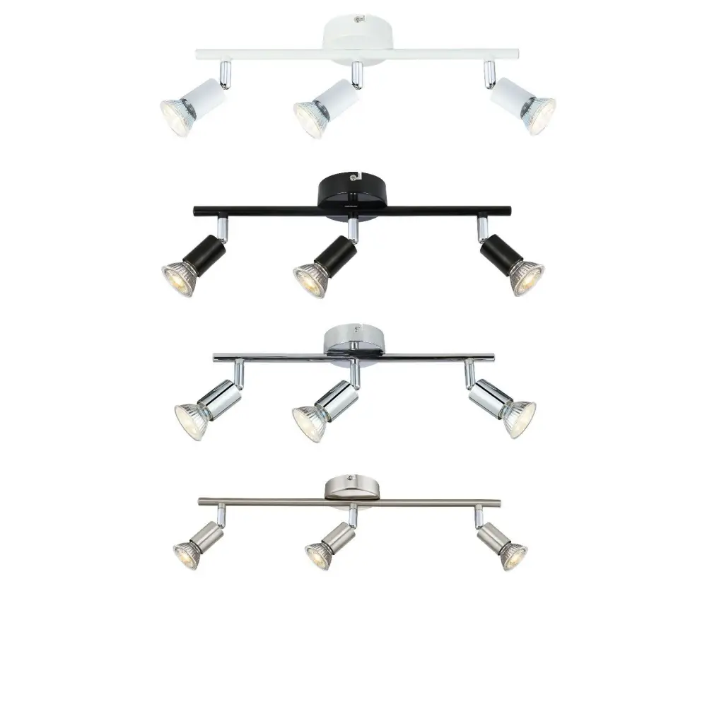 3 Way Adjustable LED GU10 Ceiling Spotlight Bar Kitchen light UKEW