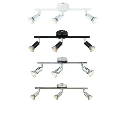 3 Way Adjustable LED GU10 Ceiling Spotlight Bar Kitchen light UKEW