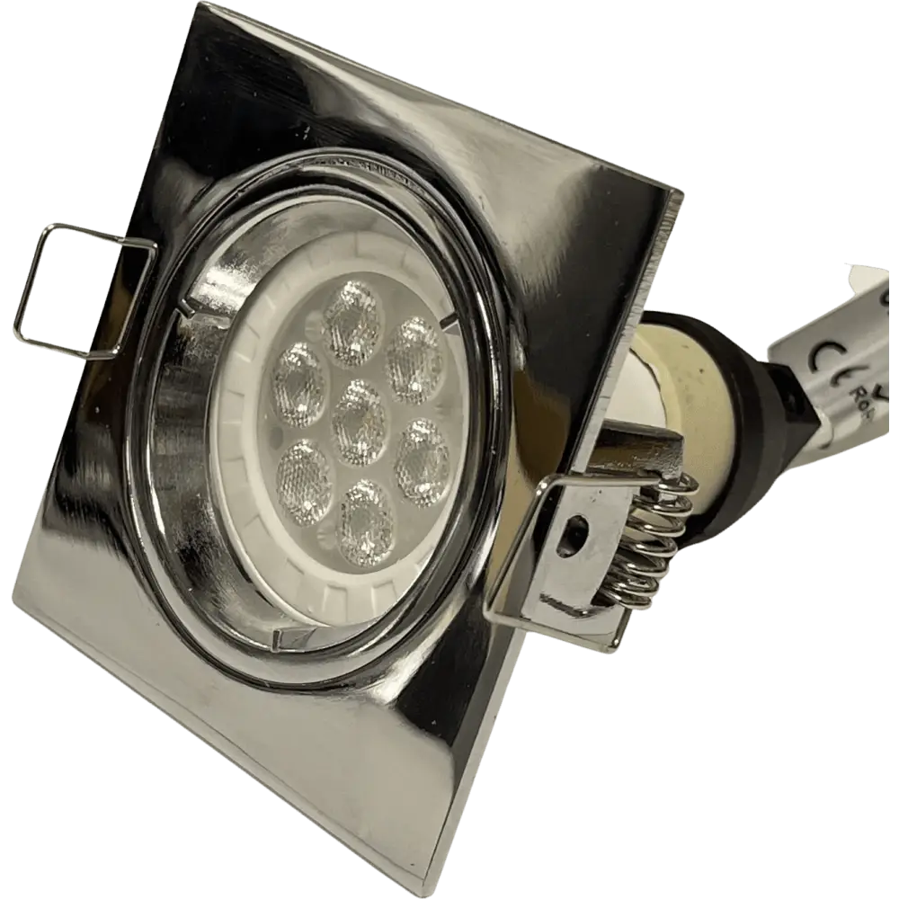 Chrome Square Ceiling Recessed Spotlight Downlight GU10 LED Compatible Black UKEW
