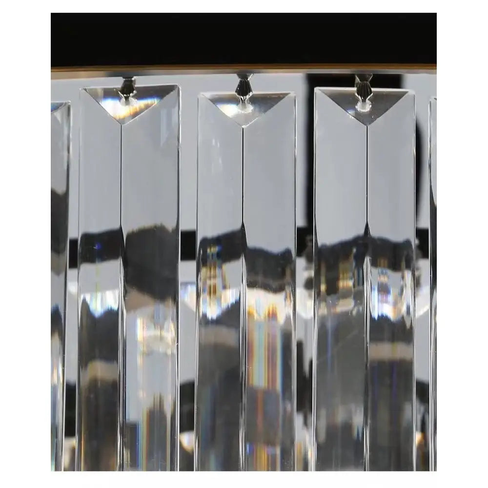 Crystal Droplet Chandelier with Luxurious Black Trim Finish Round 3-Tier K9 - Light fixtures UK