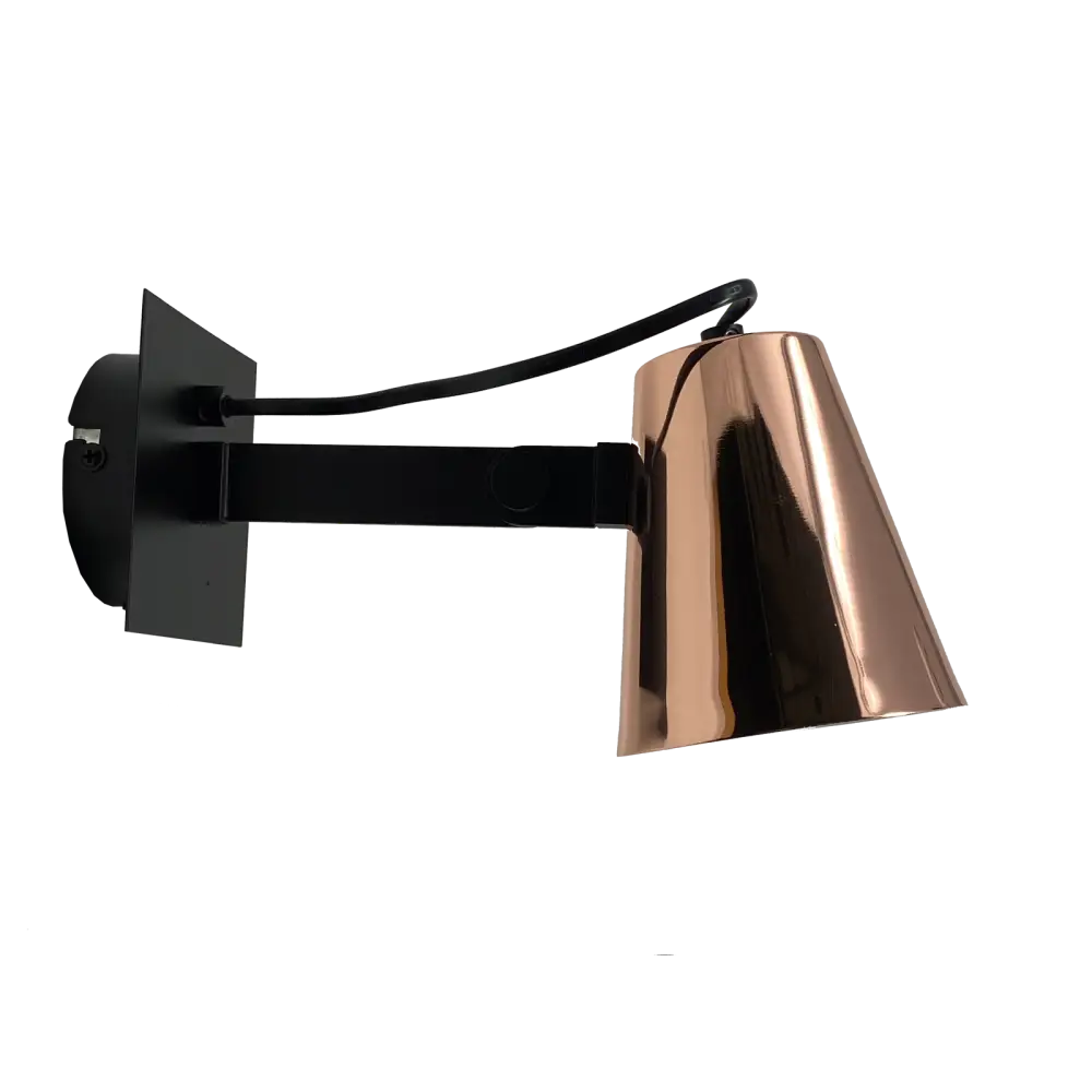 Bedside wall light Adjustable with Rocker Switch, Copper & Black UKEW