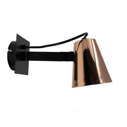 Bedside wall light Adjustable with Rocker Switch, Copper & Black UKEW