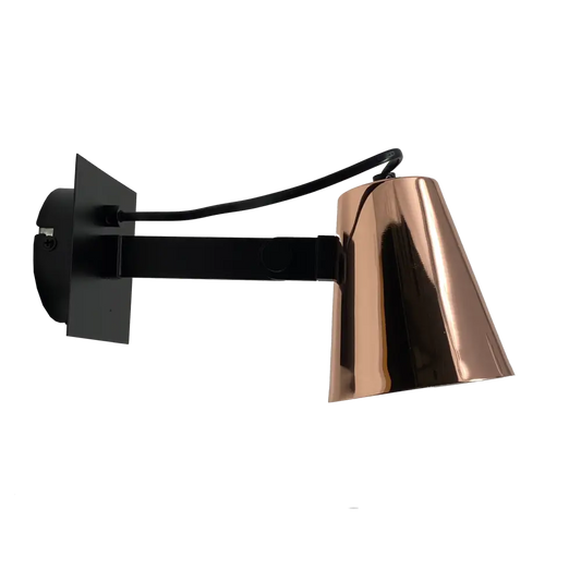 Bedside wall light Adjustable with Rocker Switch, Copper & Black UKEW