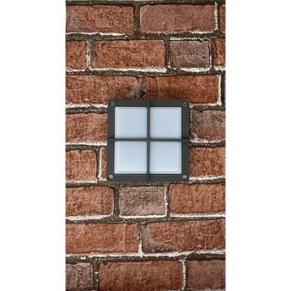 IP65  square dark grey Outdoor Garden Exterior Security Bulkhead Wall Lights UKEW