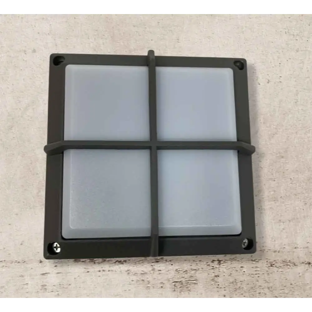 IP65  square dark grey Outdoor Garden Exterior Security Bulkhead Wall Lights UKEW