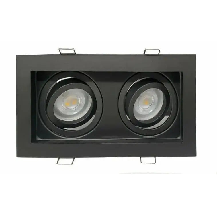 Decorative black Ceiling Downlight  GU10 Twin Square Recessed Spotlight Led Tilt UKEW®