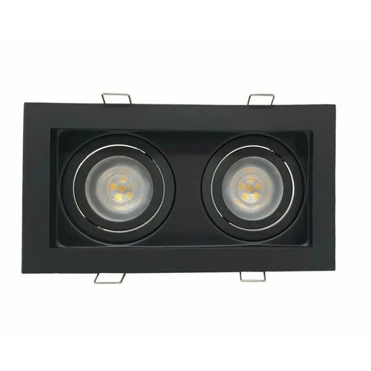 Decorative black Ceiling Downlight  GU10 Twin Square Recessed Spotlight Led Tilt UKEW®
