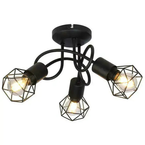 Decorative Cage Ceiling Spotlight Kitchen Bedroom Retro Shade 3 or 6 lights UKEW