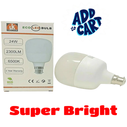 Pack of 2 Large eco LED Light T-Bulb Lamp 24W Bulb B22 2300LM  6500k AIGOSTAR