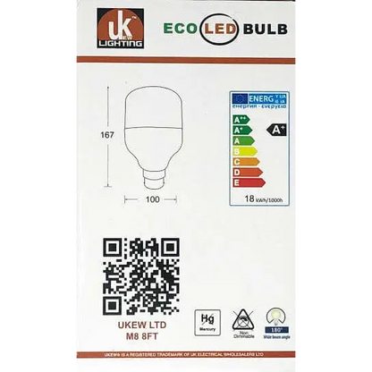 Pack of 2 Large eco LED Light T-Bulb Lamp 24W Bulb B22 2300LM  6500k AIGOSTAR