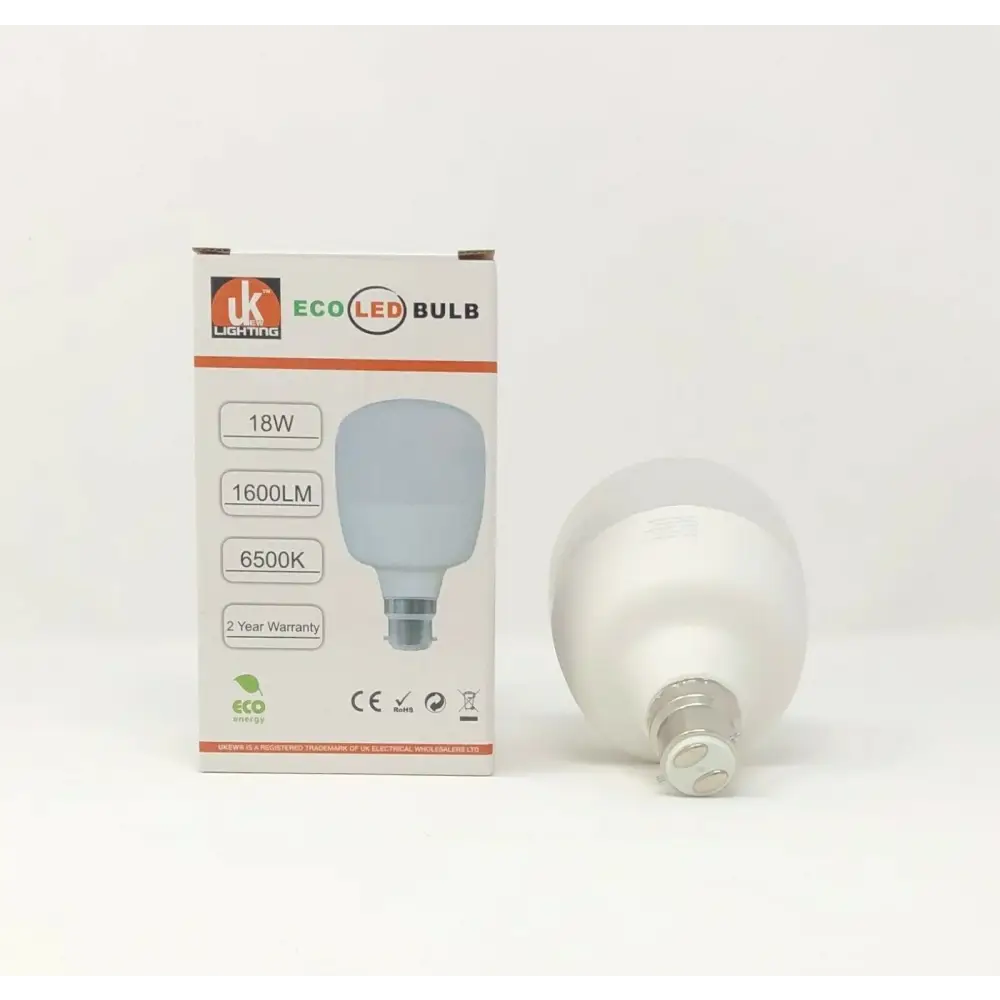 2 X Large ECO LED Light T-Bulb Lamp 18W BC Bayonet B22 1600 Lumens  6500k AIGOSTAR