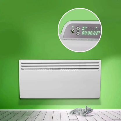 Slim Wall Heater Energy Saver Digital Electric Panel Convector Timer 1500W Light fixtures UK