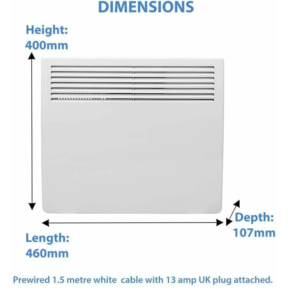 Electric wall Heater 1 Kw Wall-Mounted Electric Panel  With 24hr LCD Timer UKEWinsatheat