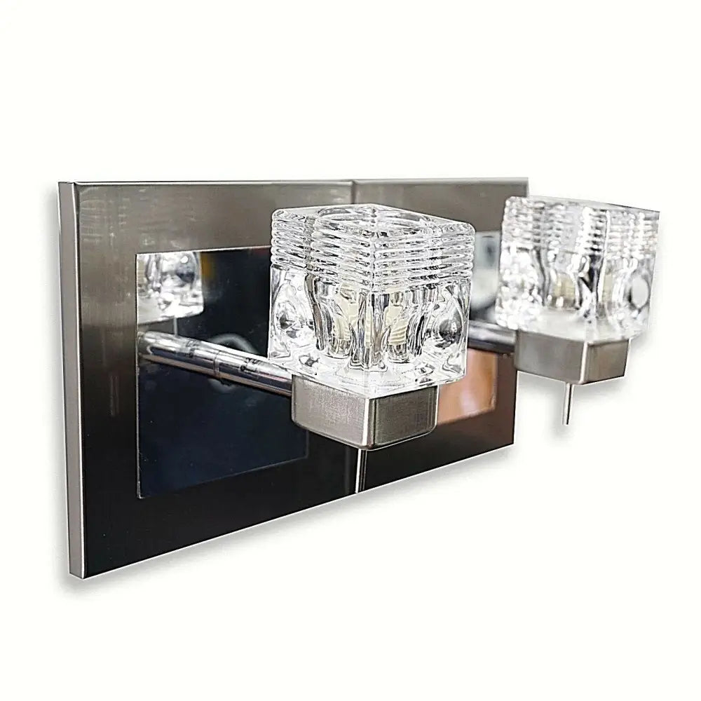 Wall Light Chrome & Glass Shade  Sconce Double head Flettern