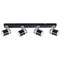 Modern 4 way LED GU10 ceiling spotlight black&chrome bar UKEW