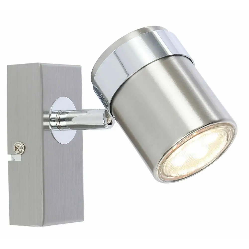 Single LED Ceiling or Wall Spotlight Spot Lights Fittings  (Chrome or Satin) UKEW