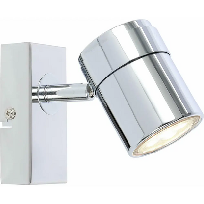 Single LED Ceiling or Wall Spotlight Spot Lights Fittings  (Chrome or Satin) UKEW