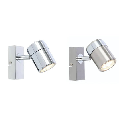 Single LED Ceiling or Wall Spotlight Spot Lights Fittings  (Chrome or Satin) UKEW