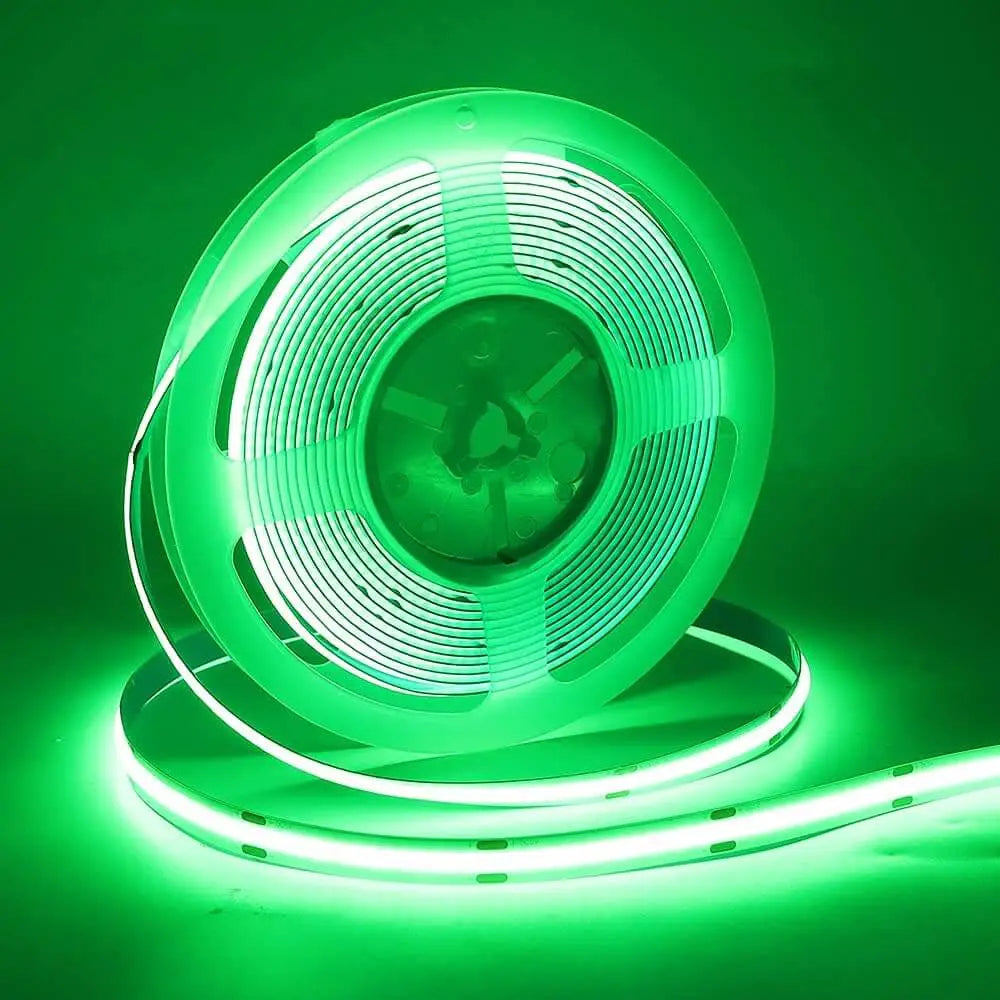 LED Striplight 24V Green COB  - 10W - CRI 90 - 5M Roll - Light fixtures UK