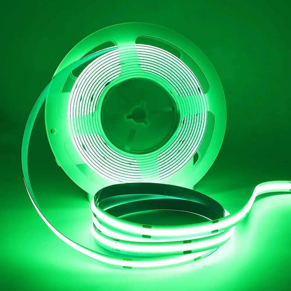 LED Striplight 24V Green COB  - 10W - CRI 90 - 5M Roll - Light fixtures UK