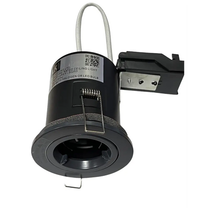 GU10 Fire Rated Round Recessed Ceiling Twist Lock fix Downlight - grey Lock & Lock