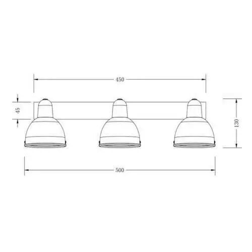 Grey 3 Way Kitchen Bedroom large shade Ceiling Light Fitting UKEW