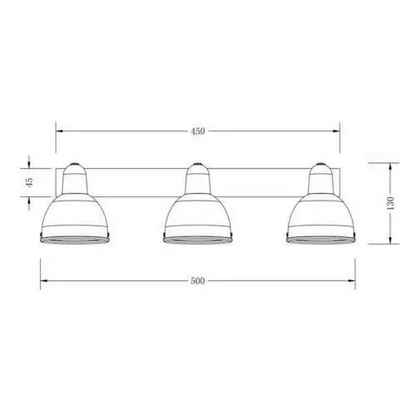 Grey 3 Way Kitchen Bedroom large shade Ceiling Light Fitting UKEW