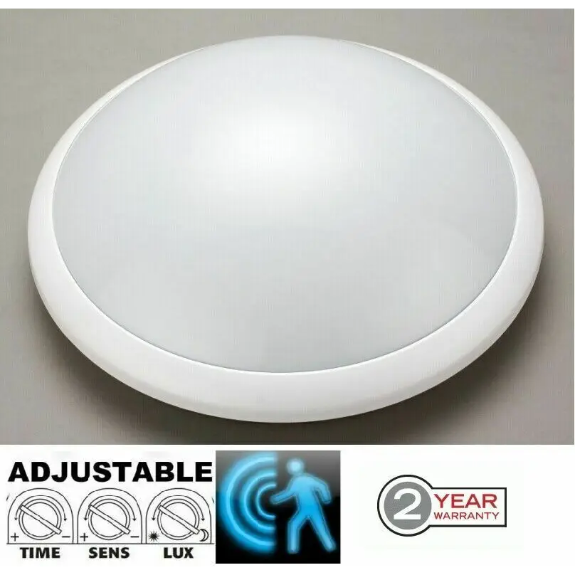 Bulkhead  SCREW BULB IP44 Microwave Motion Sensor Light   E27   Bulkhead UKEW