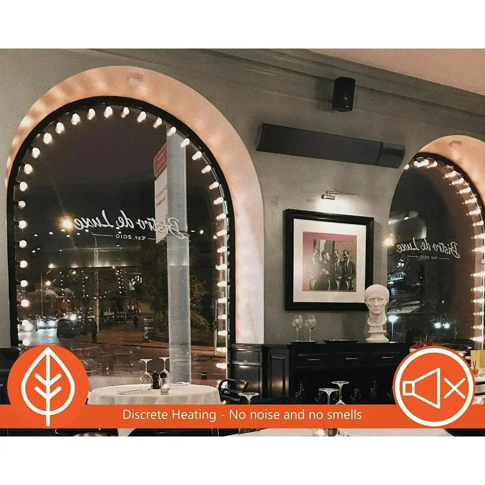 Best Radiant heater bar 2400W IP44 Infrared wall/ceiling Black Remote Control ukewInstaheat