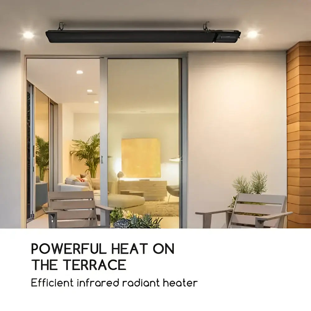 Best Radiant heater bar 1800W IP44 Infrared wall/ceiling Black Remote Control ukewInstaheat