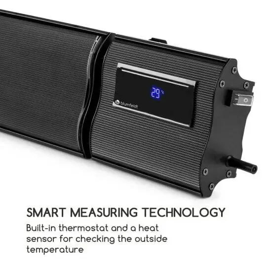 Best Radiant heater bar 1800W IP44 Infrared wall/ceiling Black Remote Control ukewInstaheat