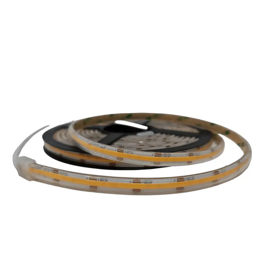 IP65 COB LED Dotless Strip Light Weatherproof 12V / 480 LED / 9W / 5M Roll /4000K Natural White - Light fixtures UK