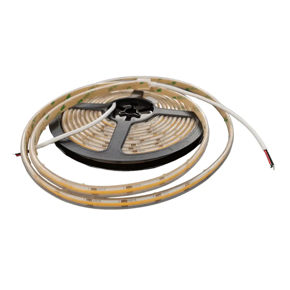 IP65 COB LED Dotless Strip Light Weatherproof 12V / 480 LED / 9W / 5M Roll /3000K Warm White - Light fixtures UK