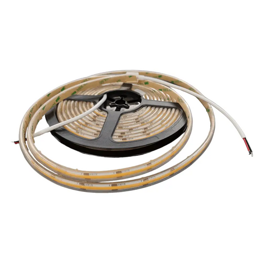 IP65 COB LED Dotless Strip Light Weatherproof 12V / 480 LED / 9W / 5M Roll /3000K Warm White - Light fixtures UK