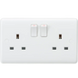 Knightsbridge 13A 2G Double Switched Wall Socket Double pole CU9000 Curved Edge Knightsbridge