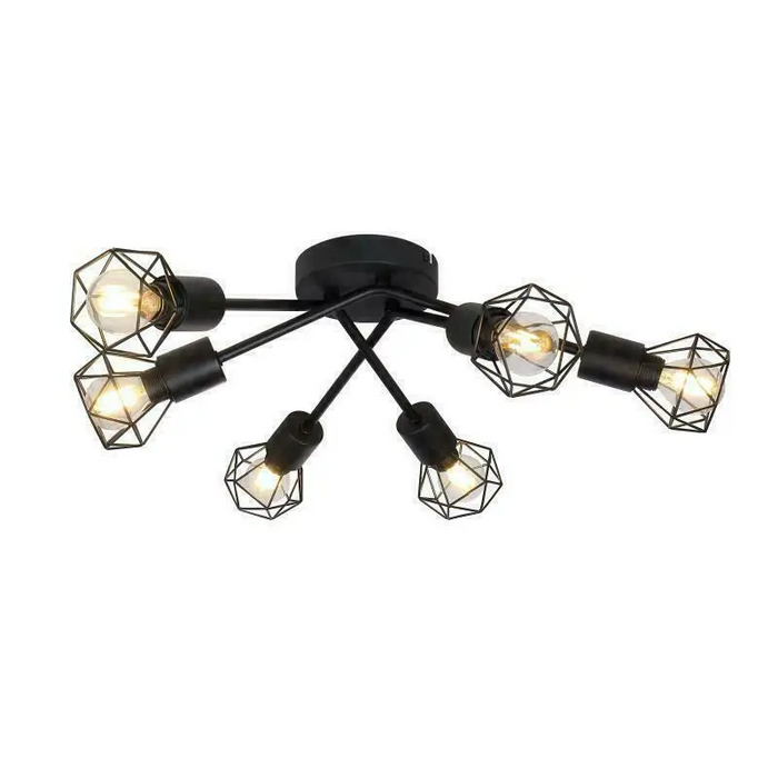 6-Light LED Ceiling Spotlight Kitchen Bedroom Retro Cage Shade  E14 Fitting Kitchen