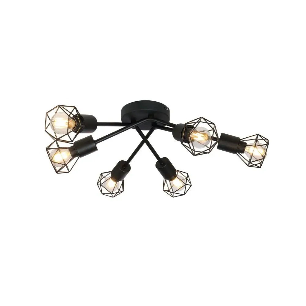 6-Light LED Ceiling Spotlight Kitchen Bedroom Retro Cage Shade  E14 Fitting Kitchen