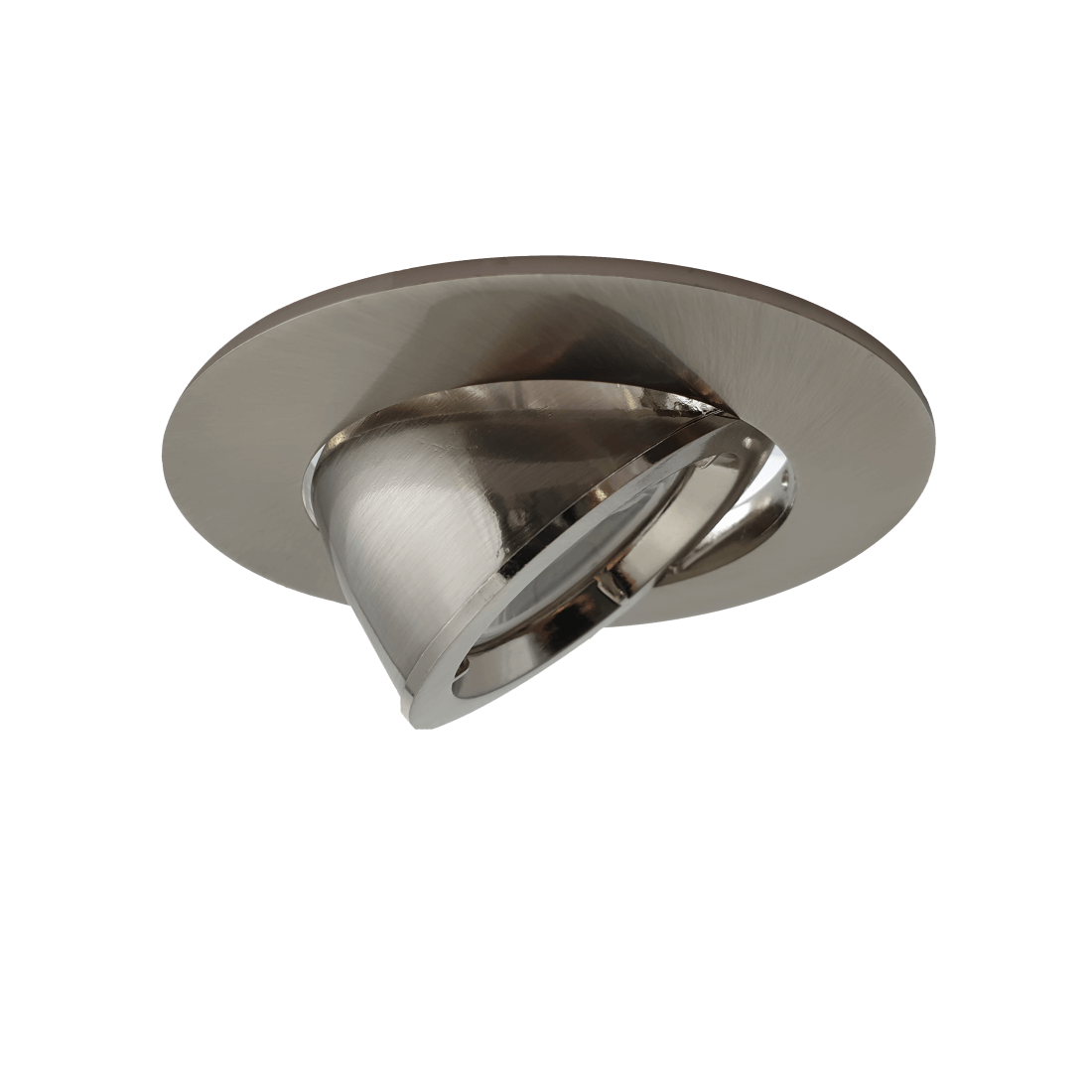 105mm white downlight with satin finish, adjustable tilting GU10 recessed ceiling spotlight, compact modern design in die-cast aluminum