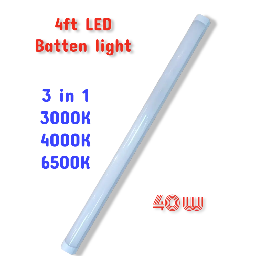 LED Batten Tri colour   ceiling light Fitting 4ft 40w  4000 lumens  LED Batten UKEW®