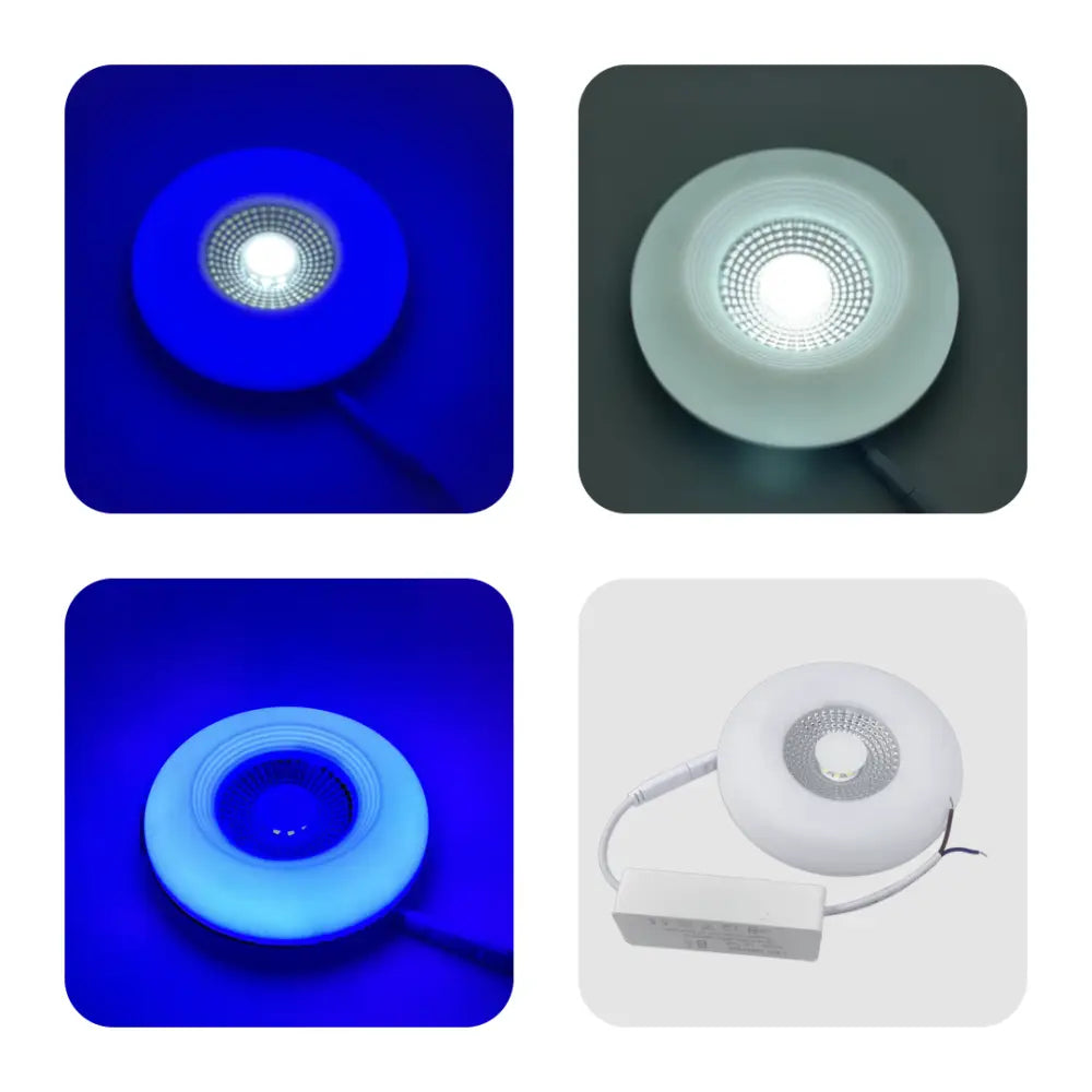 SLIM LED RECESSED  BLUE EDGE LIT PANEL LIGHT ROUND  DOWNLIGHT UKEW