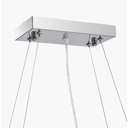 Luxury Chrome Kitchen Diner Raindrop K9 Crystal Chandelier Pendant Light Rectangle - Light fixtures UK
