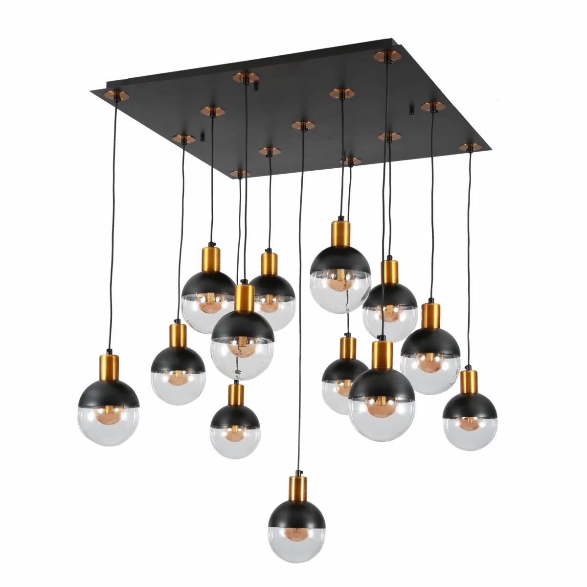 Clear Black Globe Glass Modern Nordic Chandelier Ceiling Light 13xG9