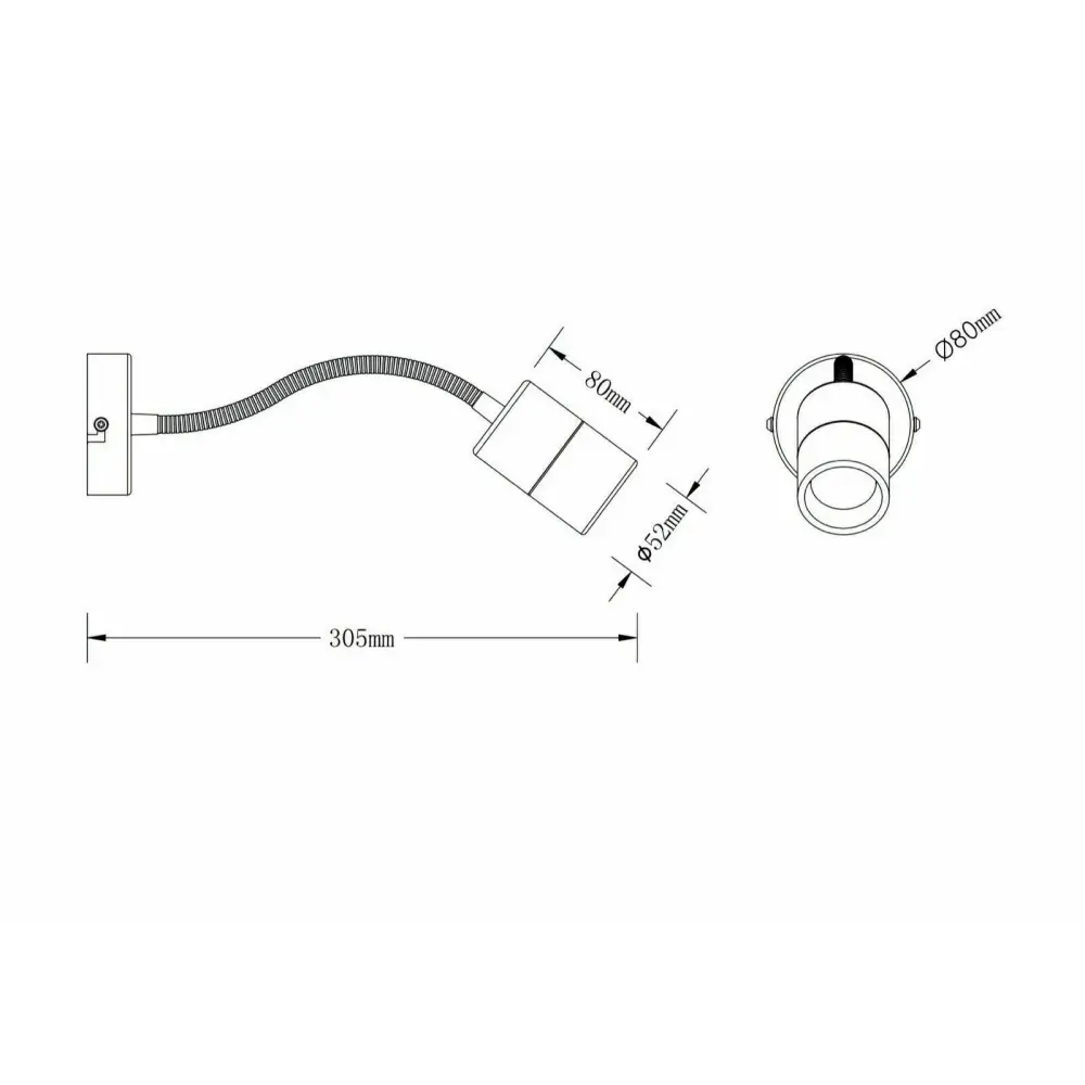 Classic Wall Light Matt black Brass with rotatable cord ukew