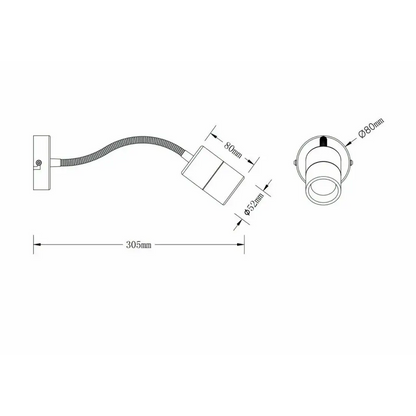 Classic Wall Light Matt black Brass with rotatable cord ukew