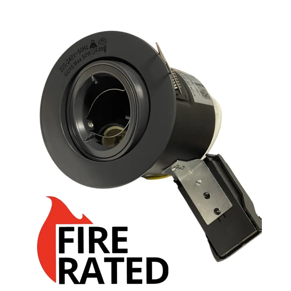 Matt Grey Fire Rated Tilt Ceiling Downlight Spotlight GU10  twist lock Lock & Lock