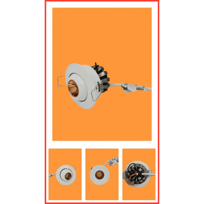Spotlight 3W Mini LED Eyeball  Stairway Cabinet Ceiling Downlight Tilt Spotlight UKEW