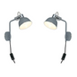 2 X Contemporary Grey Bedside light Plug In Wall Adjustable Directional Shade UKEW Lighting