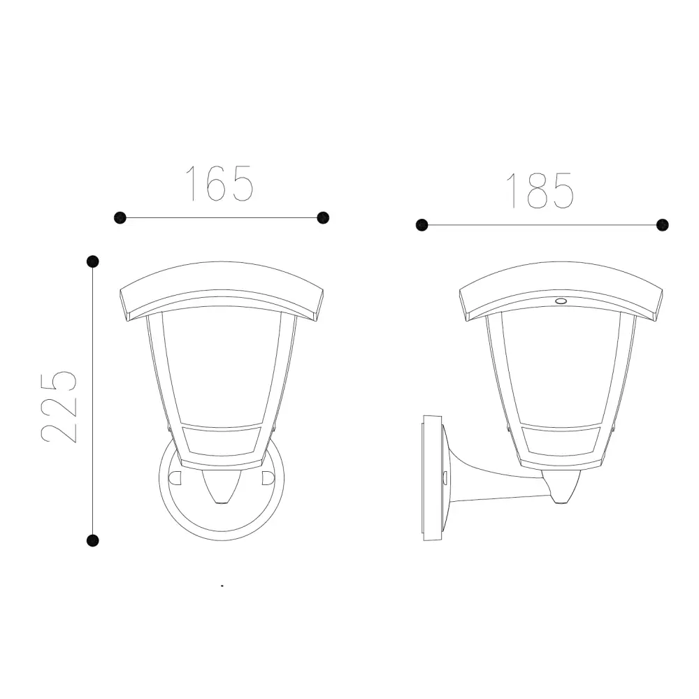 Modern Black LED Outdoor Wall Light IP54 Garden Lantern UKEW lighting